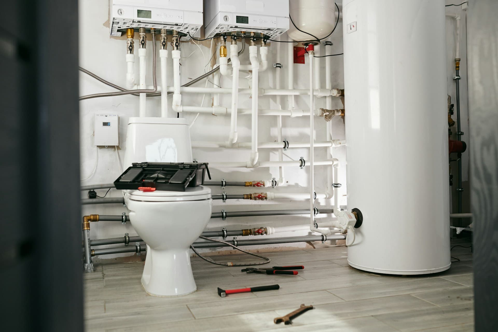 Toilet in large modern house
