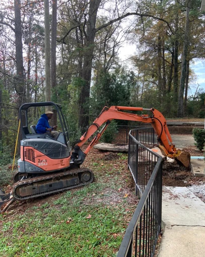 Dr Rooter crew repairing an underground line
